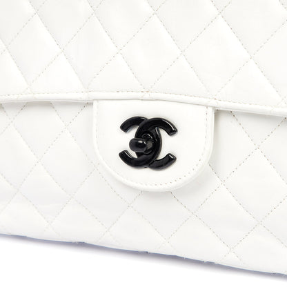 Chanel Classic Single Flap - Large in White, Leather — Alternate View 29