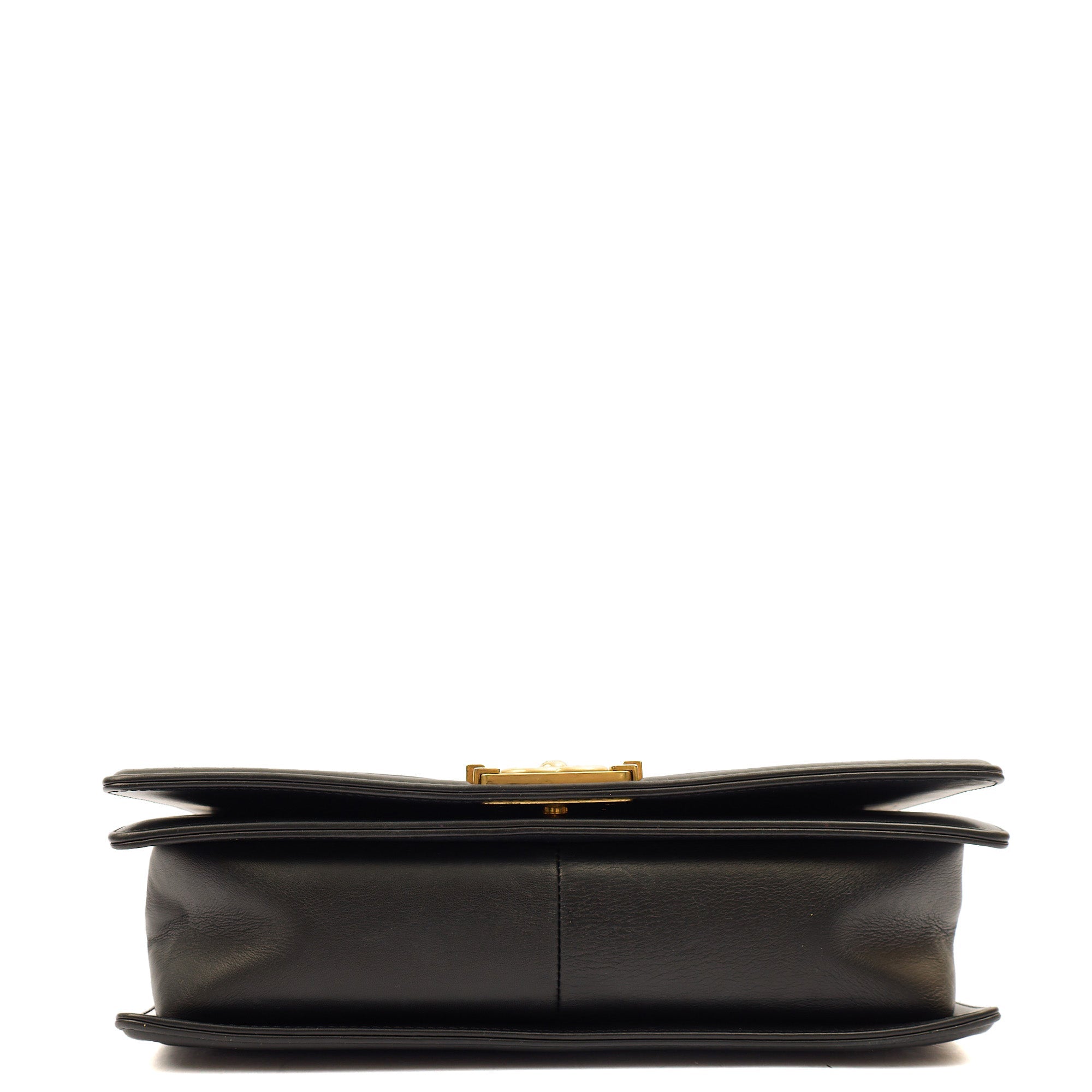 Chanel Shoulder Bag Boy - Medium in Black, Calfskin Leather — Top View