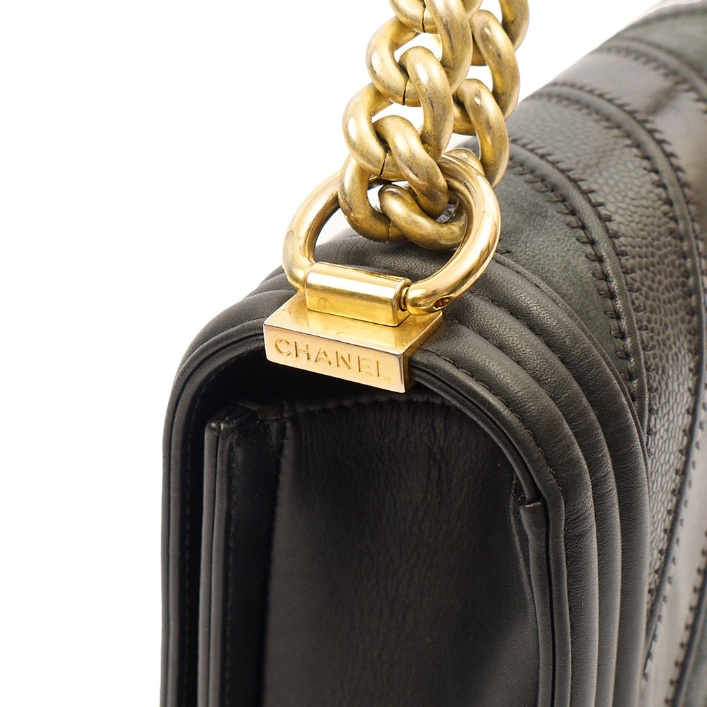 Chanel Shoulder Bag Boy - Medium in Black, Calfskin Leather — Alternate View 8