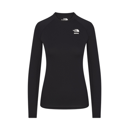 SKIMS x The North Face Dotknit Long Sleeve Top 'Onyx' — XXS — Front View