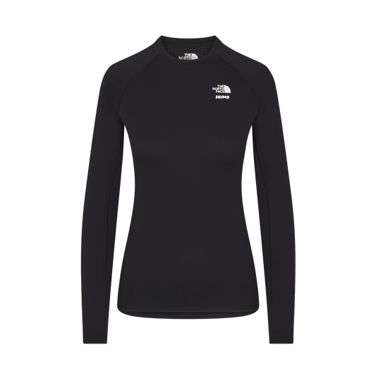 SKIMS x The North Face Dotknit Long Sleeve Top 'Onyx' — XXS — Front View