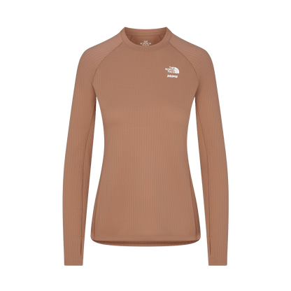 SKIMS x The North Face Dotknit Long Sleeve Top 'Sienna' — XXS — Front View