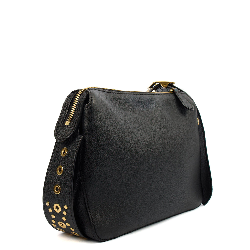 Burberry Shoulder Bag Olympia Shoulder Bag in Black, Leather — Back View