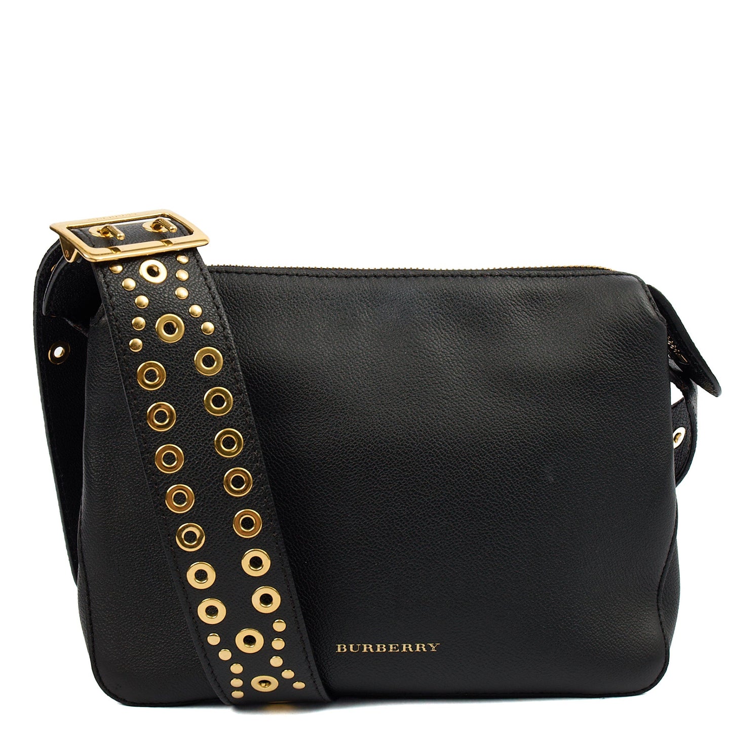 Burberry Shoulder Bag Olympia Shoulder Bag in Black, Leather — Front View
