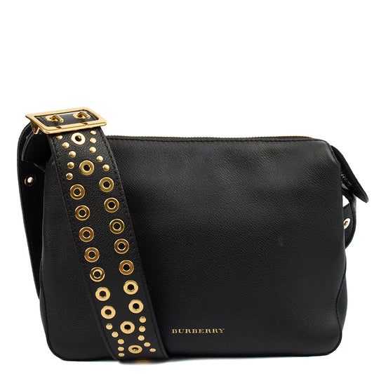 Burberry Shoulder Bag Olympia Shoulder Bag in Black, Leather — Front View