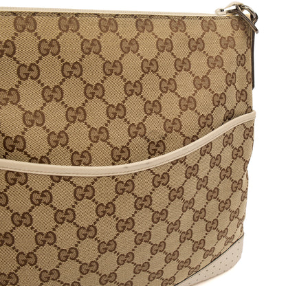 Gucci Cross Body Messenger in Neutral, GG Supreme Canvas — Side View