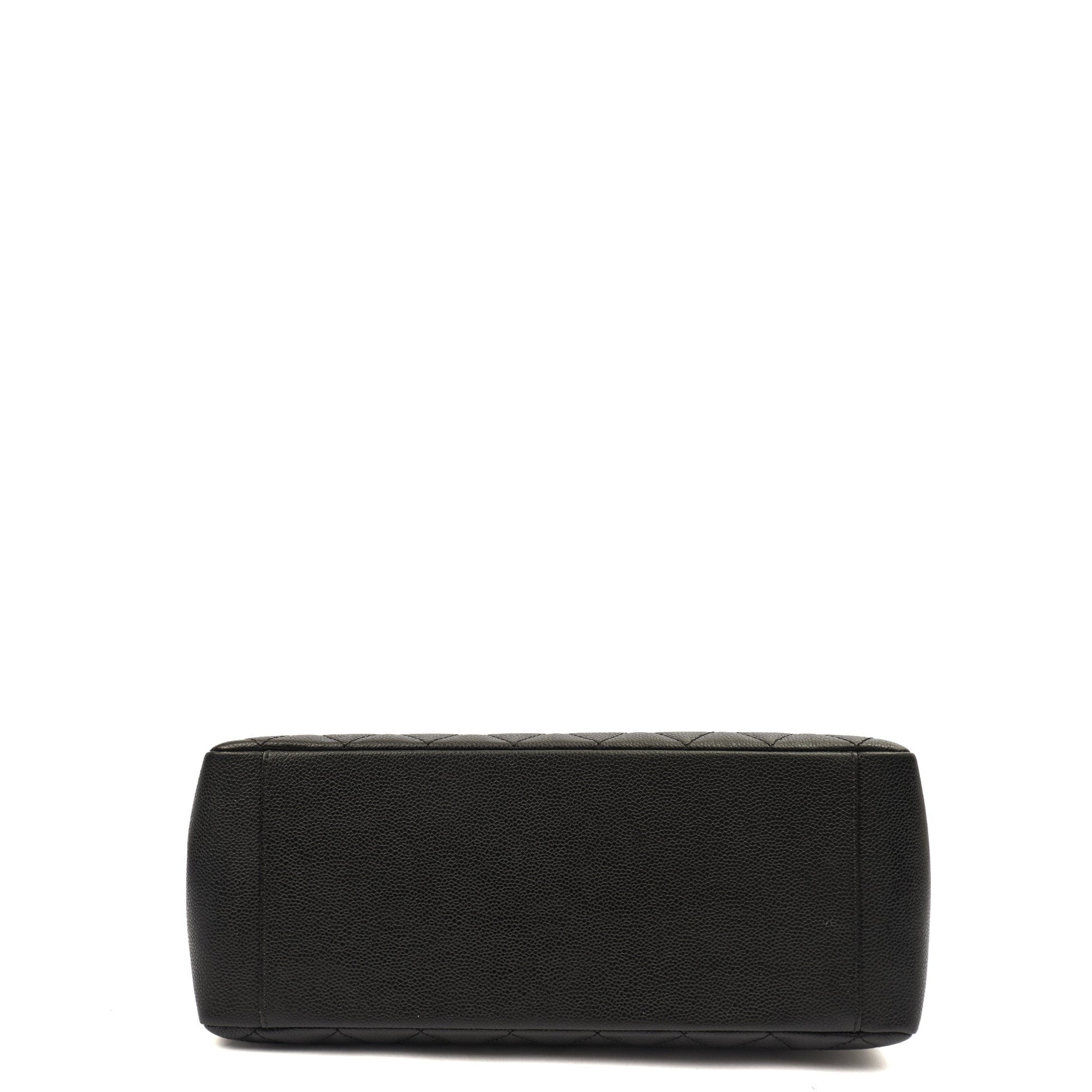 Chanel Tote Grand Shopping Tote in Black, Caviar Leather — Detail View