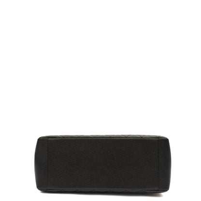Chanel Tote Grand Shopping Tote in Black, Caviar Leather — Detail View