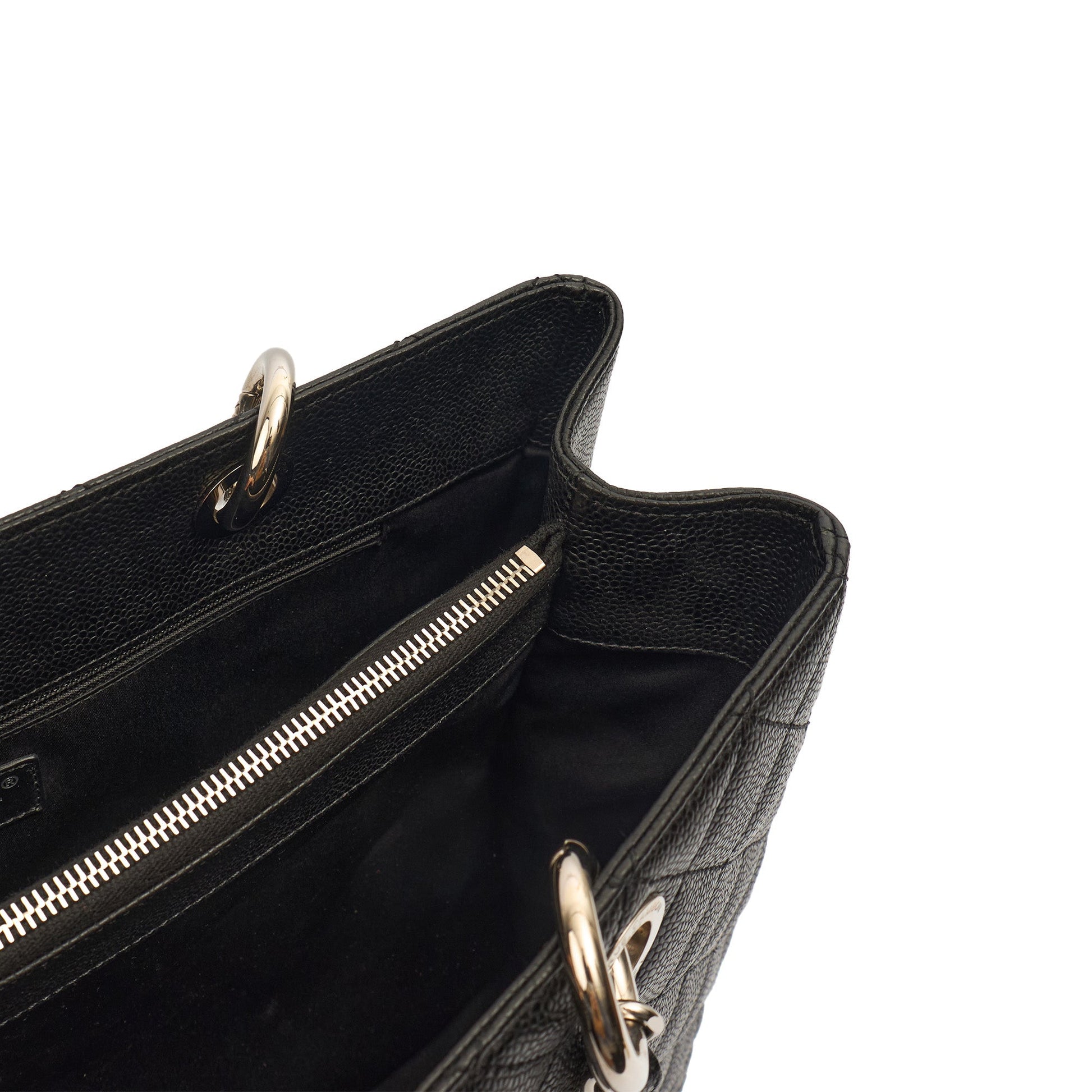 Chanel Tote Grand Shopping Tote in Black, Caviar Leather — Alternate View 10
