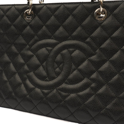 Chanel Tote Grand Shopping Tote in Black, Caviar Leather — Alternate View 8