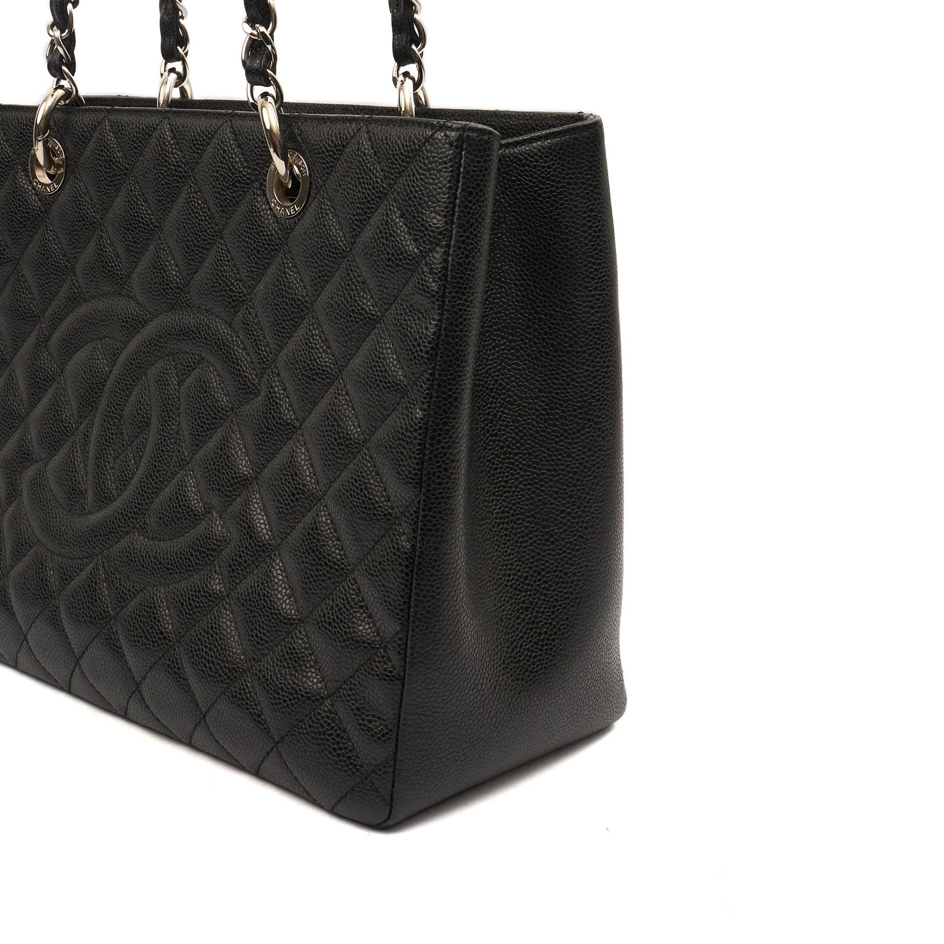 Chanel Tote Grand Shopping Tote in Black, Caviar Leather — Alternate View 7