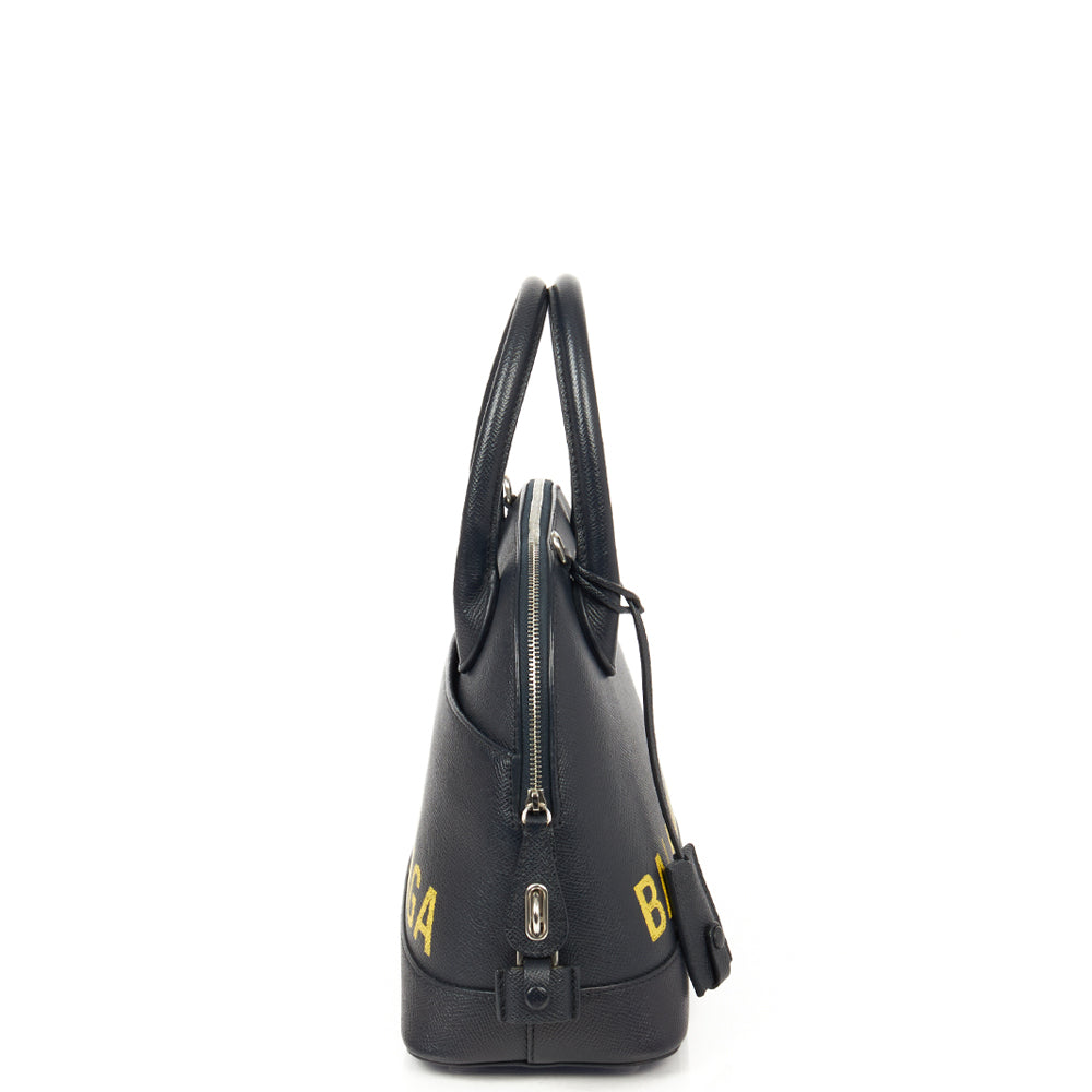 Balenciaga Tote Ville Top Handle S in Blue, Leather — Back View