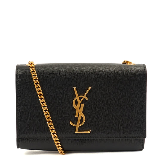 Saint Laurent Cross Body Kate Small in Black, Leather — Front View