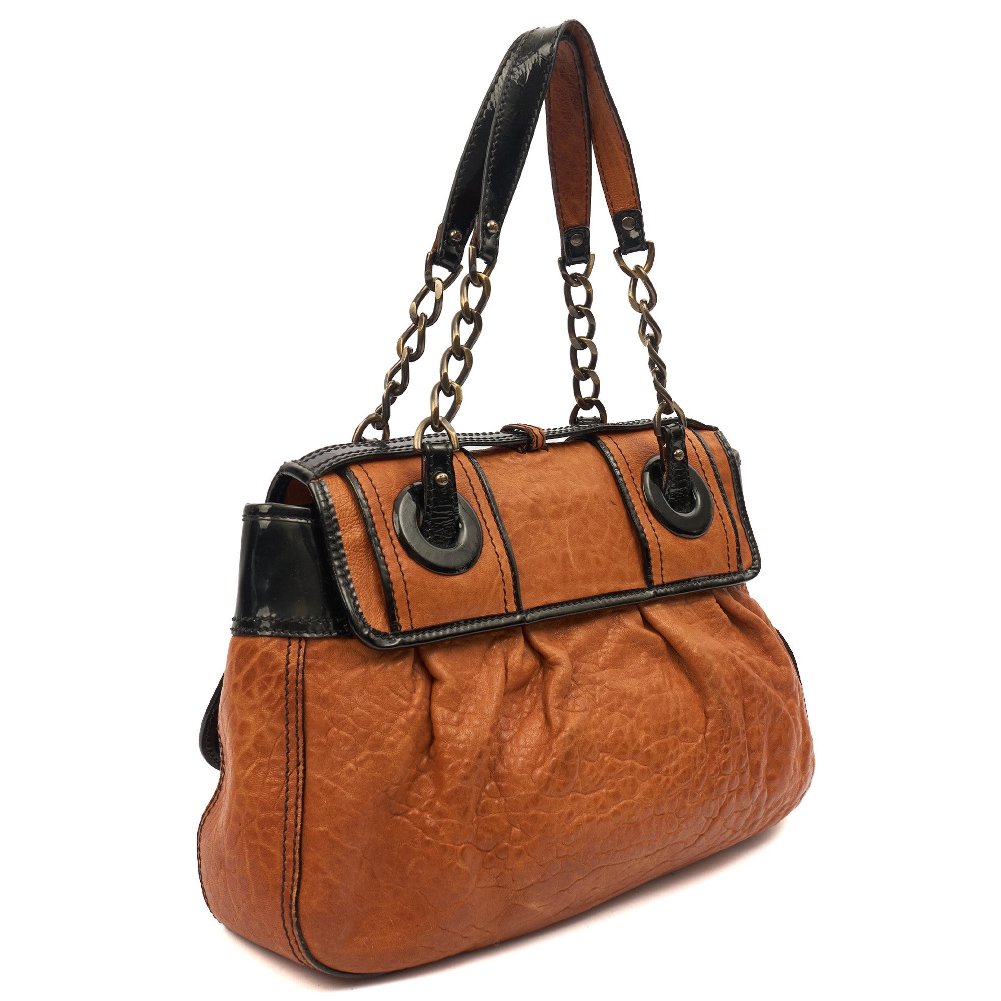 Fendi Tote B Bag in Brown, Leather — Back View