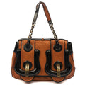 Fendi Tote B Bag in Brown, Leather — Front View