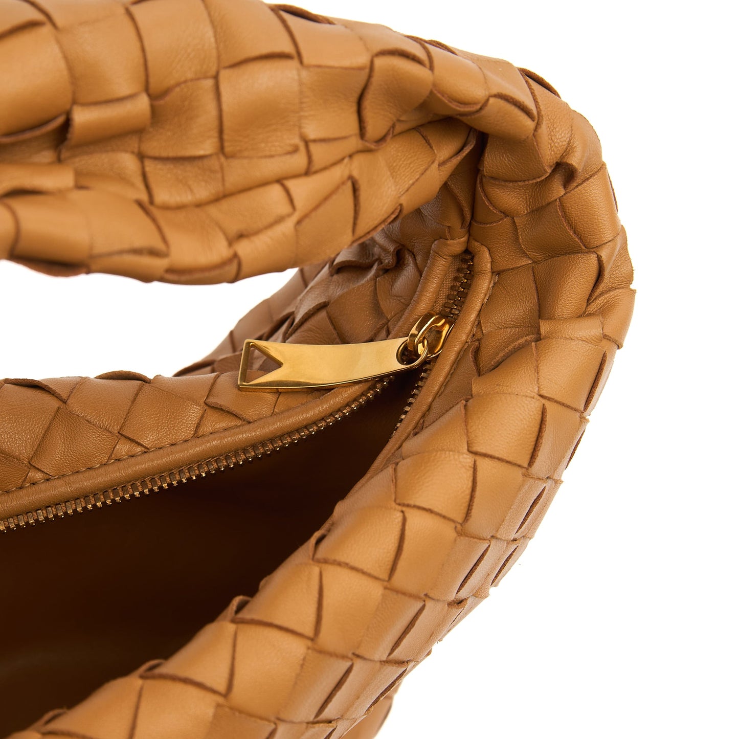 Bottega Veneta Tote Jodie - Teen in Brown, Intrecciato Nappa — Detail View