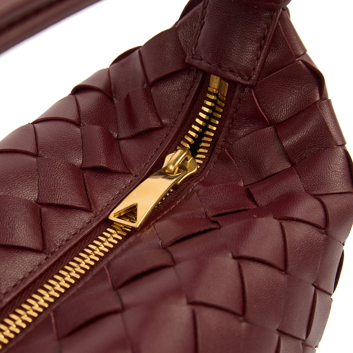 Bottega Veneta Top Handle Bauletto in Red, Intrecciato Nappa — Side View
