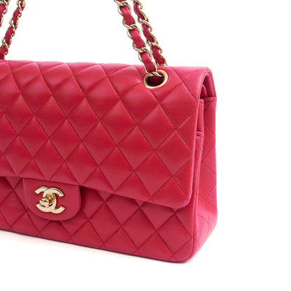 Chanel Shoulder Bag Classic Double Flap - Medium in Red, Lambskin Leather — Alternate View 11