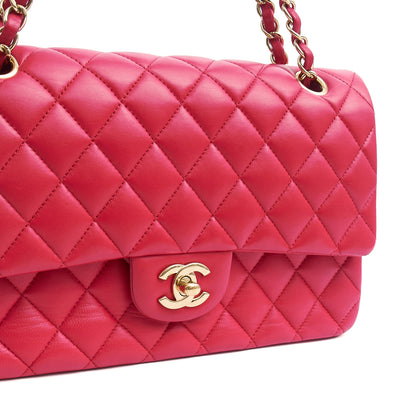 Chanel Shoulder Bag Classic Double Flap - Medium in Red, Lambskin Leather — Alternate View 17