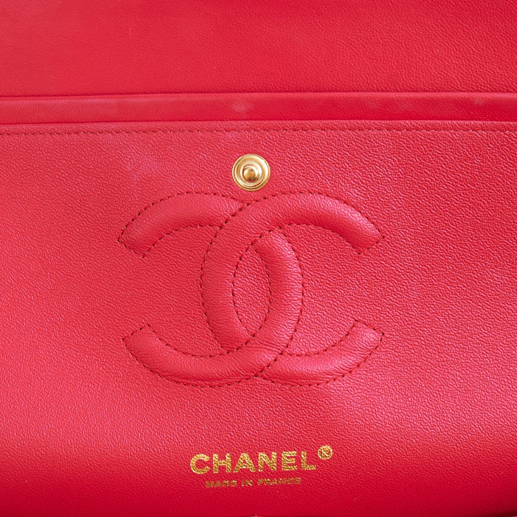 Chanel Shoulder Bag Classic Double Flap - Medium in Red, Lambskin Leather — Alternate View 23