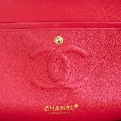 Chanel Shoulder Bag Classic Double Flap - Medium in Red, Lambskin Leather — Alternate View 23