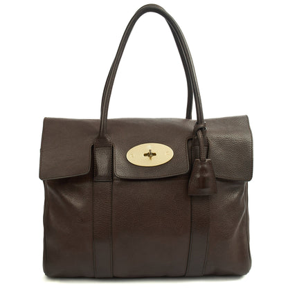 Mulberry Tote Bayswater Heritage in Chocolate Brown , Leather — Front View