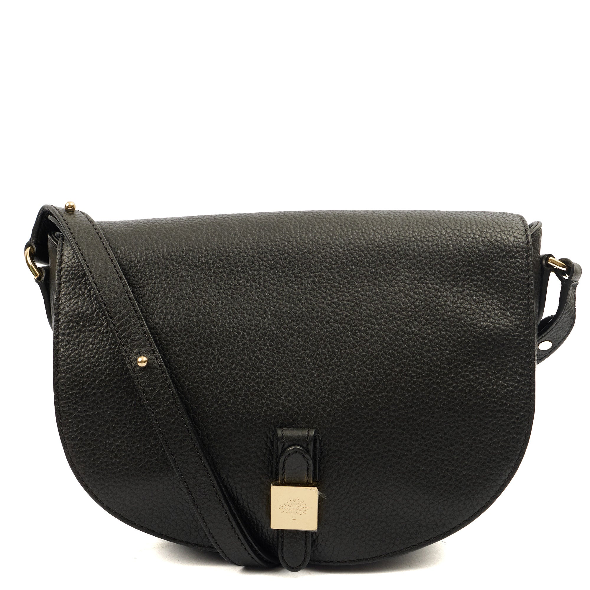 Mulberry Satchel Tessie Satchel in Black, Calfskin Leather — Front View