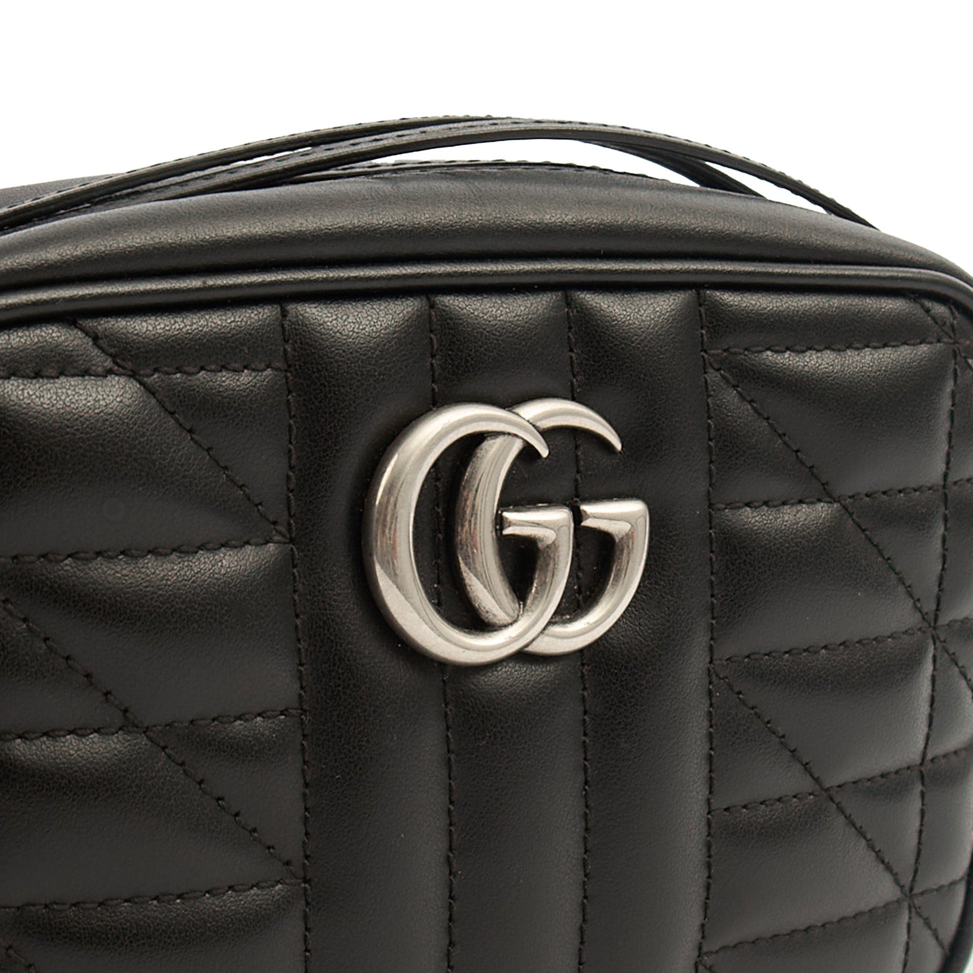 Gucci Cross Body Marmont Shoulder Bag - Mini in Black, Leather — Lifestyle View