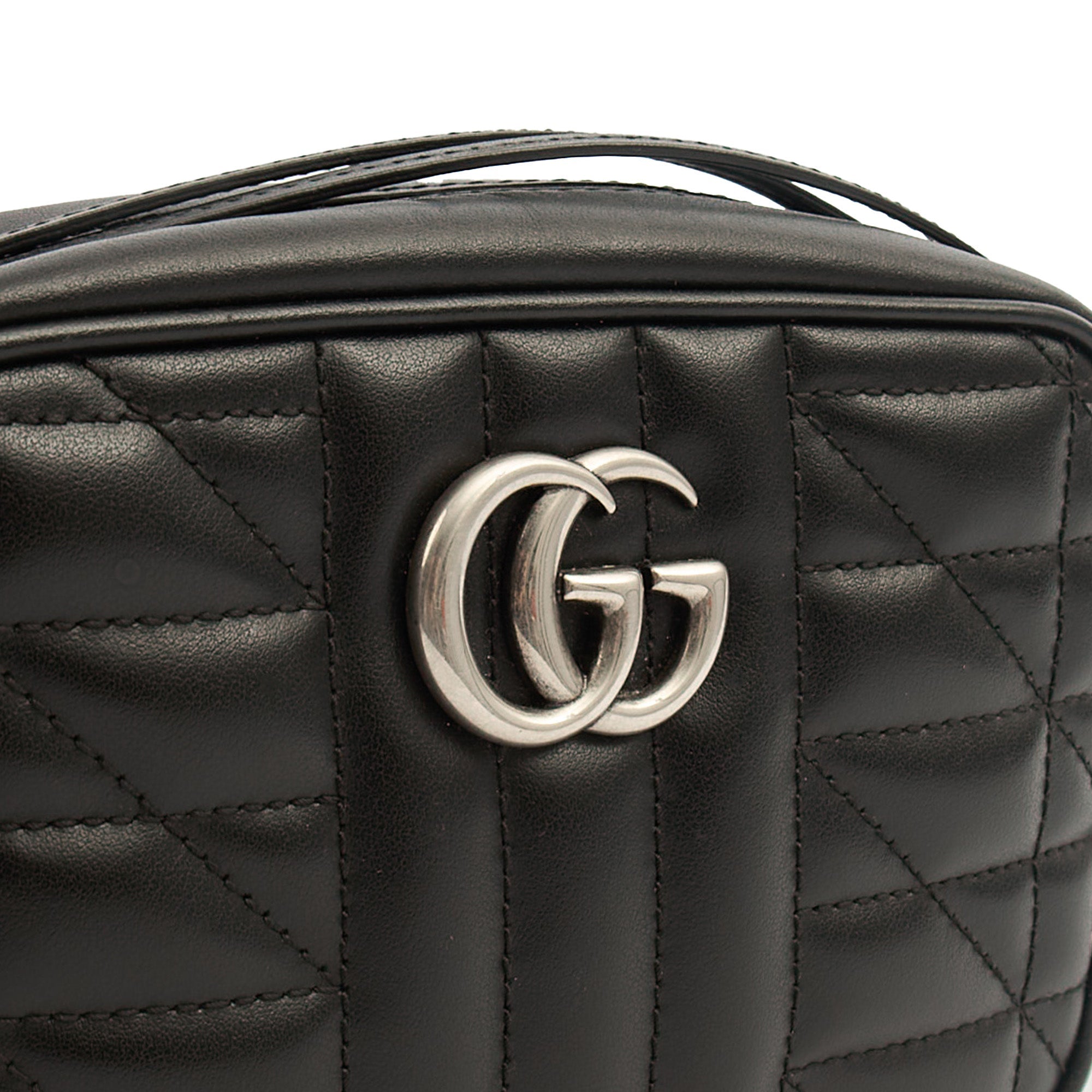 Gucci Cross Body Marmont Shoulder Bag - Mini in Black, Leather — Lifestyle View