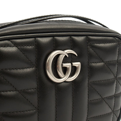 Gucci Cross Body Marmont Shoulder Bag - Mini in Black, Leather — Lifestyle View