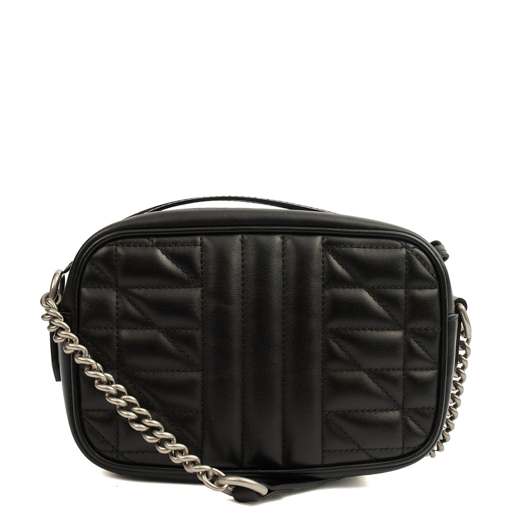 Gucci Cross Body Marmont Shoulder Bag - Mini in Black, Leather — Top View