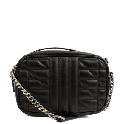 Gucci Cross Body Marmont Shoulder Bag - Mini in Black, Leather — Top View