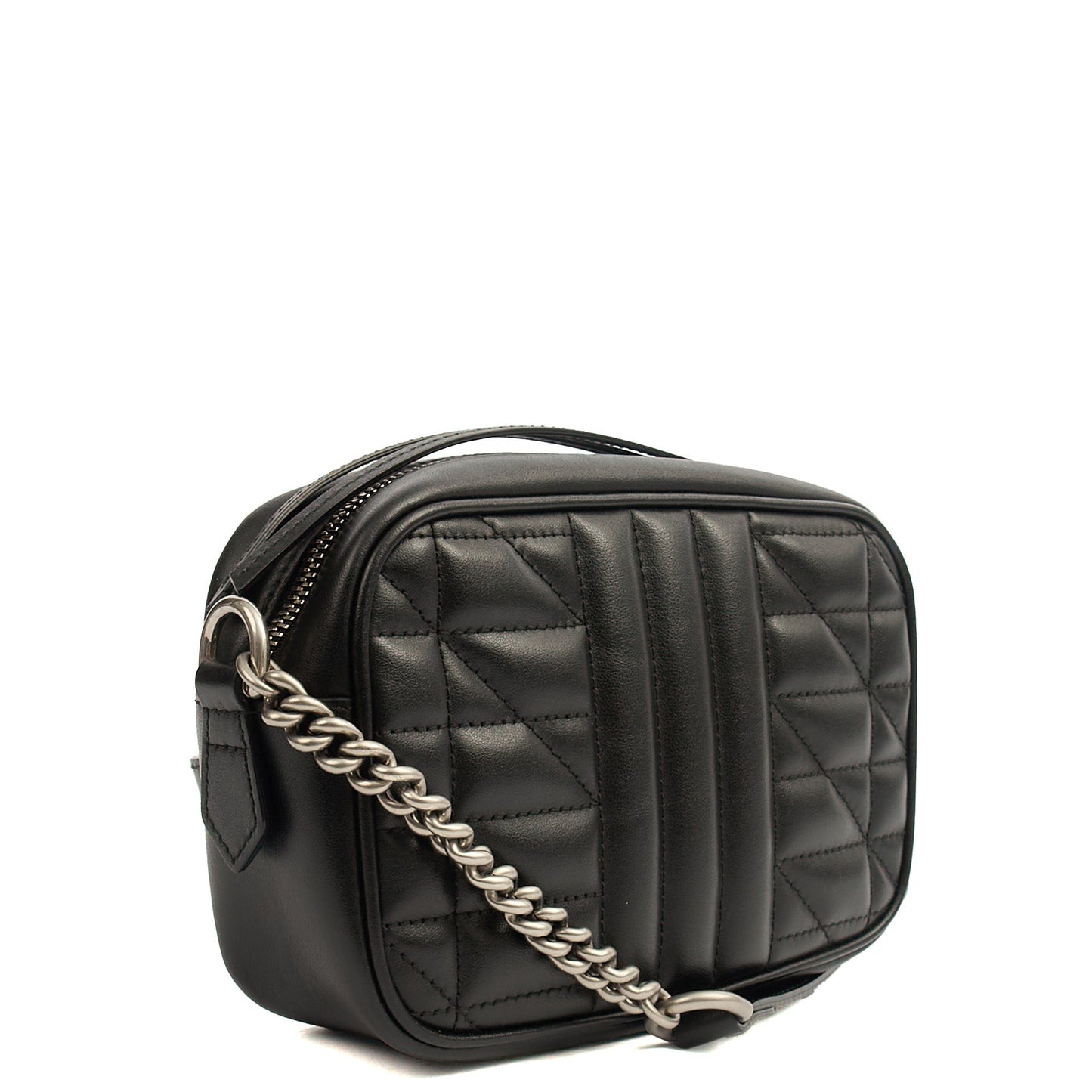 Gucci Cross Body Marmont Shoulder Bag - Mini in Black, Leather — Back View