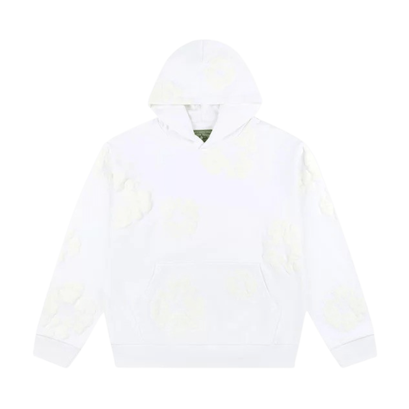 Denim Tears The Cotton Wreath Mono Hooded Sweatshirt 'White' — XXS — Front View