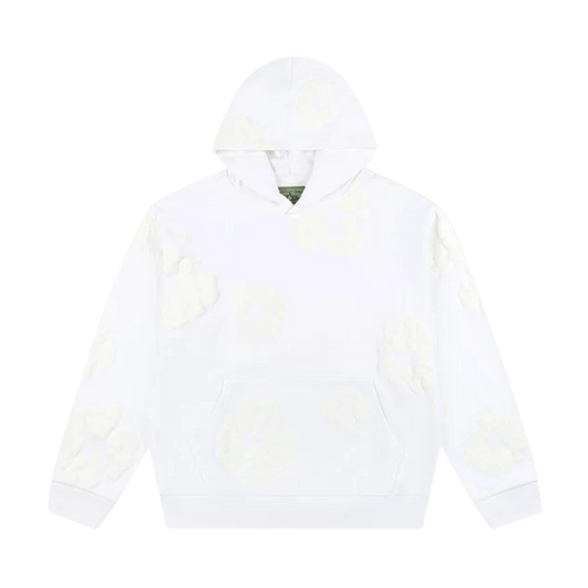 Denim Tears The Cotton Wreath Mono Hooded Sweatshirt 'White' — XXS — Front View