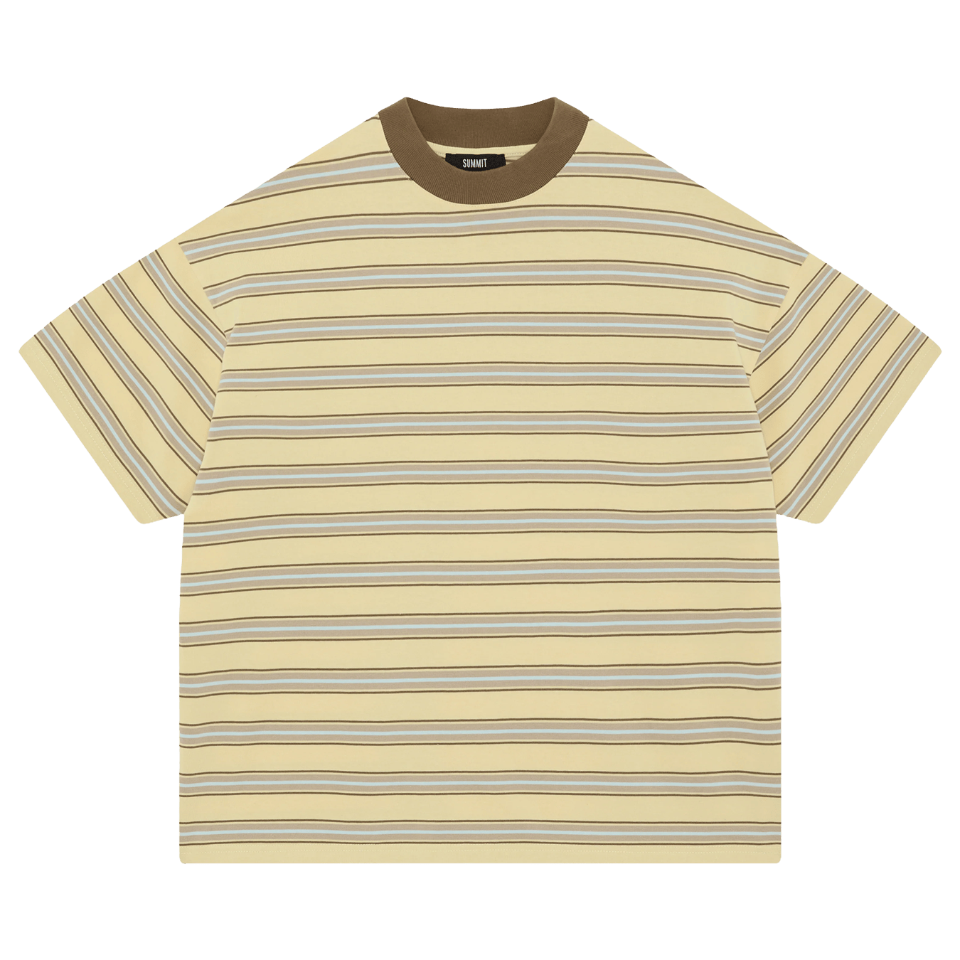 Summit Stripe Short Sleeve T-Shirt 'Yellow' — XXS — Front View