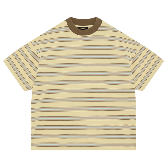 Summit Stripe Short Sleeve T-Shirt 'Yellow' — XXS — Front View