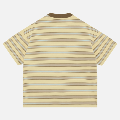 Summit Stripe Short Sleeve T-Shirt 'Yellow' — XXS — Side View