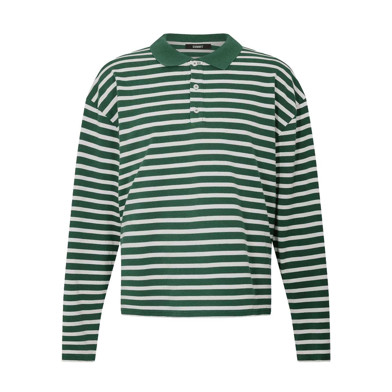 Summit Pique Long Sleeve Polo 'Forest White' — XXS — Front View