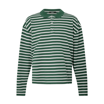 Summit Pique Long Sleeve Polo 'Forest White' — XXS — Front View