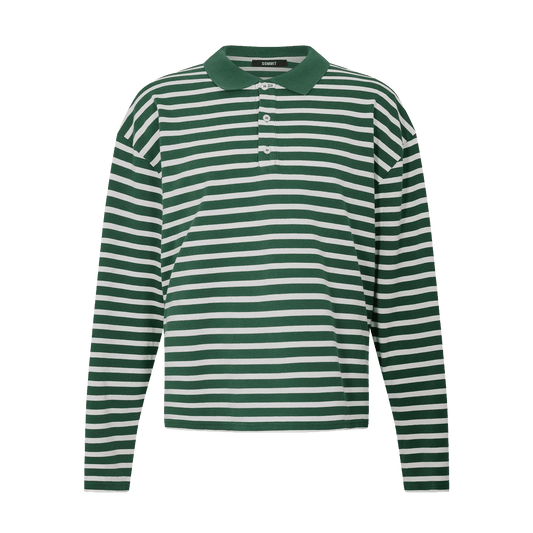 Summit Pique Long Sleeve Polo 'Forest White' — XXS — Front View