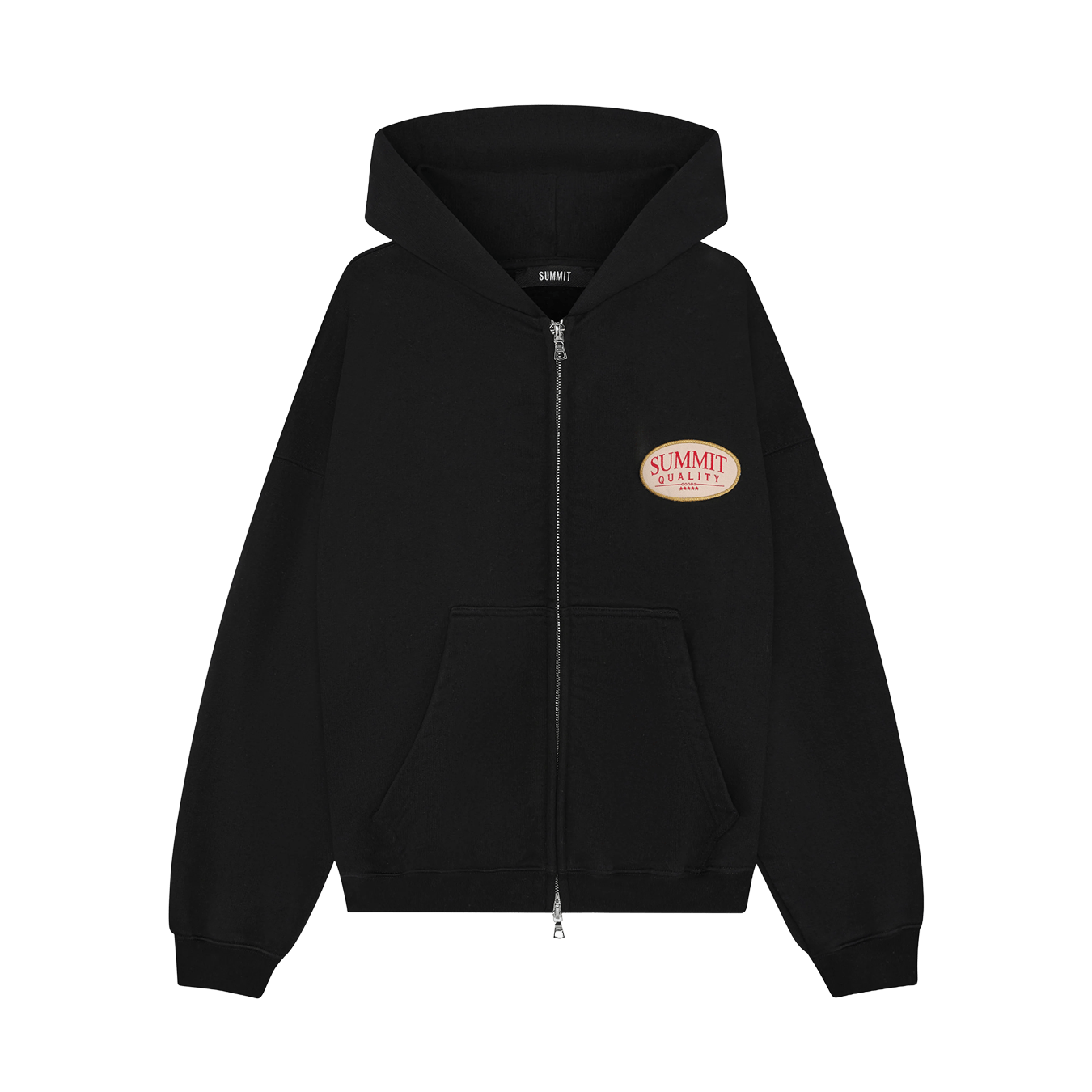 Summit Quality Goods Patch Hoodie 'Black' — XXS — Front View