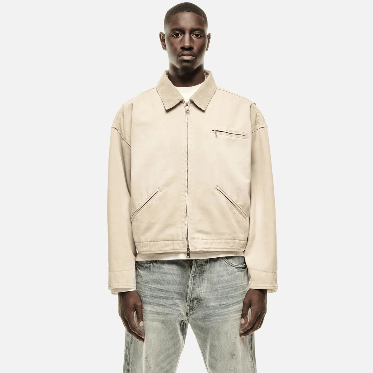Summit Workers Jacket 'Vintage Beige' — XXS — Back View