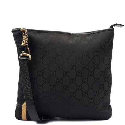 Gucci Cross Body Messenger in Black, Canvas — Front View