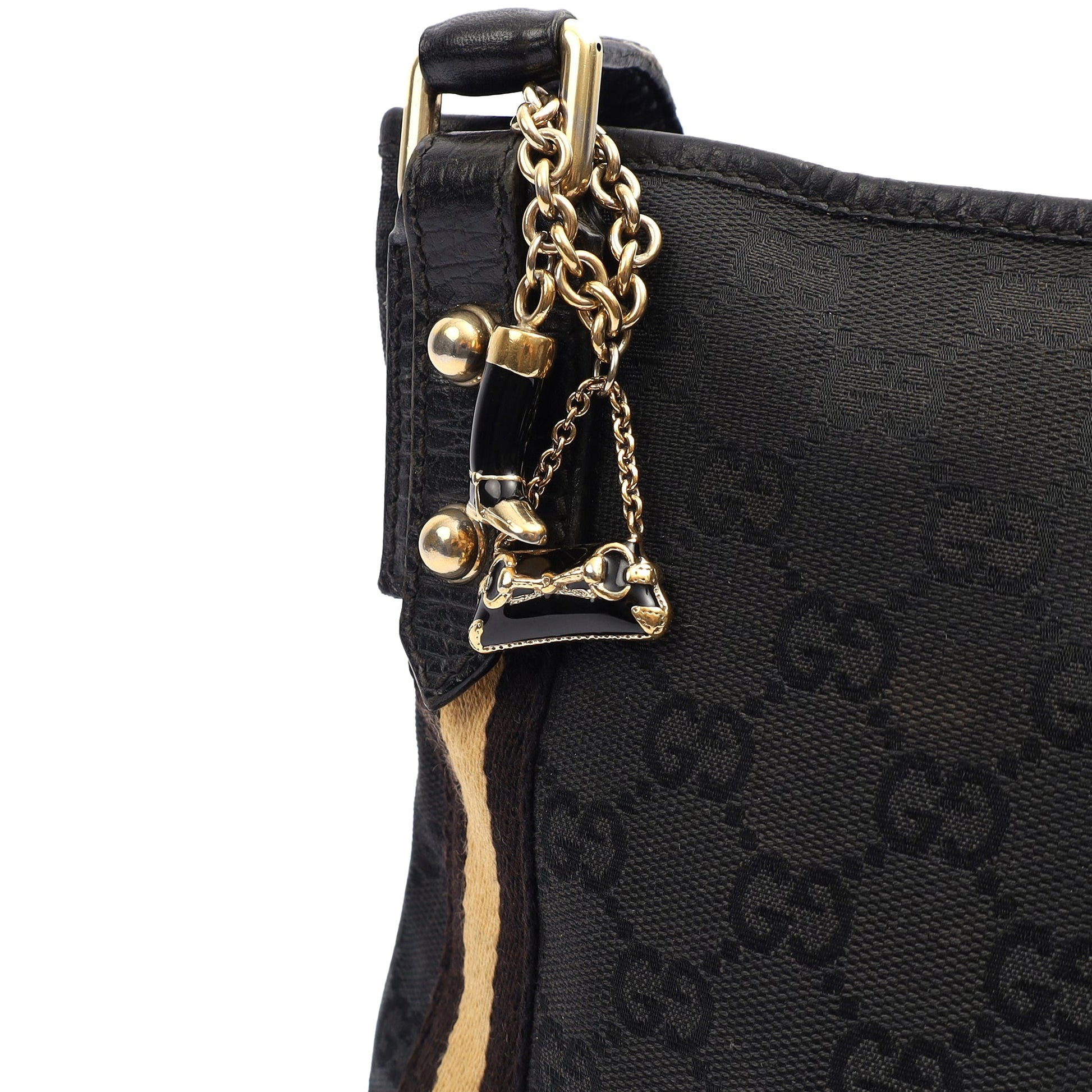 Gucci Cross Body Messenger in Black, Canvas — Lifestyle View