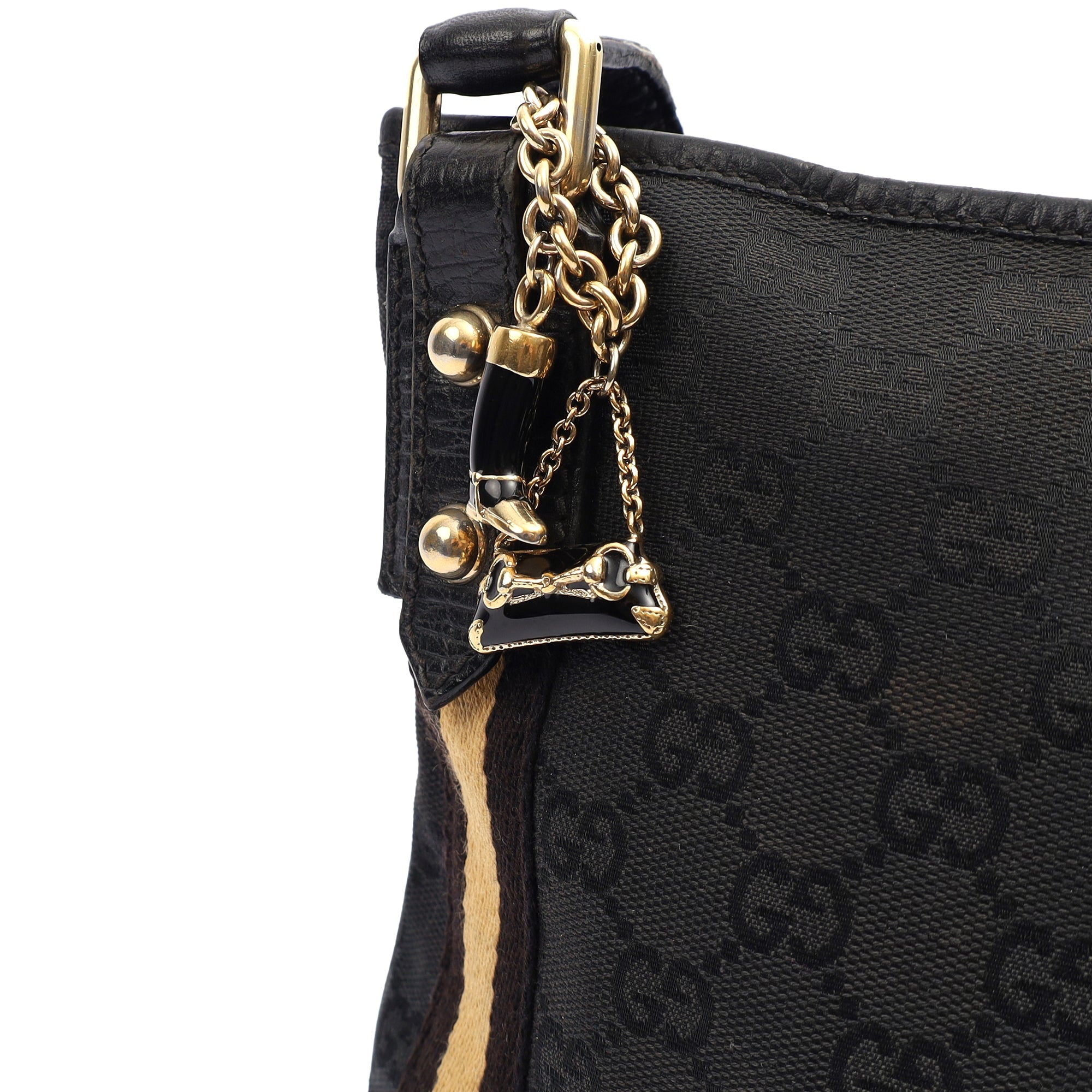 Gucci Cross Body Messenger in Black, Canvas — Lifestyle View