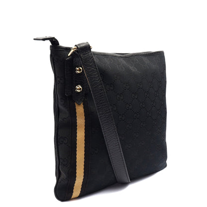 Gucci Cross Body Messenger in Black, Canvas — Side View