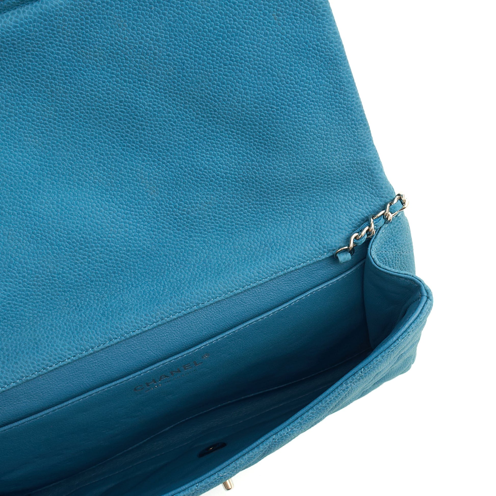 Chanel Shoulder Bag Classic Clutch in Blue, Nubuck — Alternate View 9
