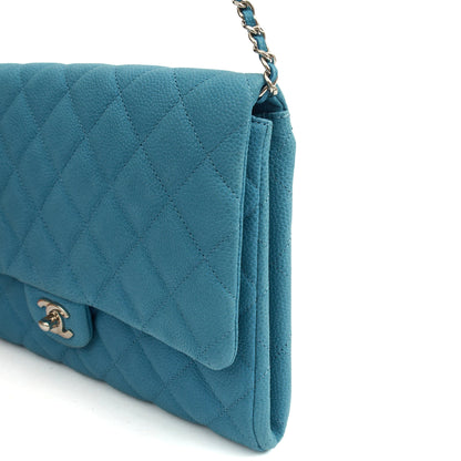 Chanel Shoulder Bag Classic Clutch in Blue, Nubuck — Alternate View 23