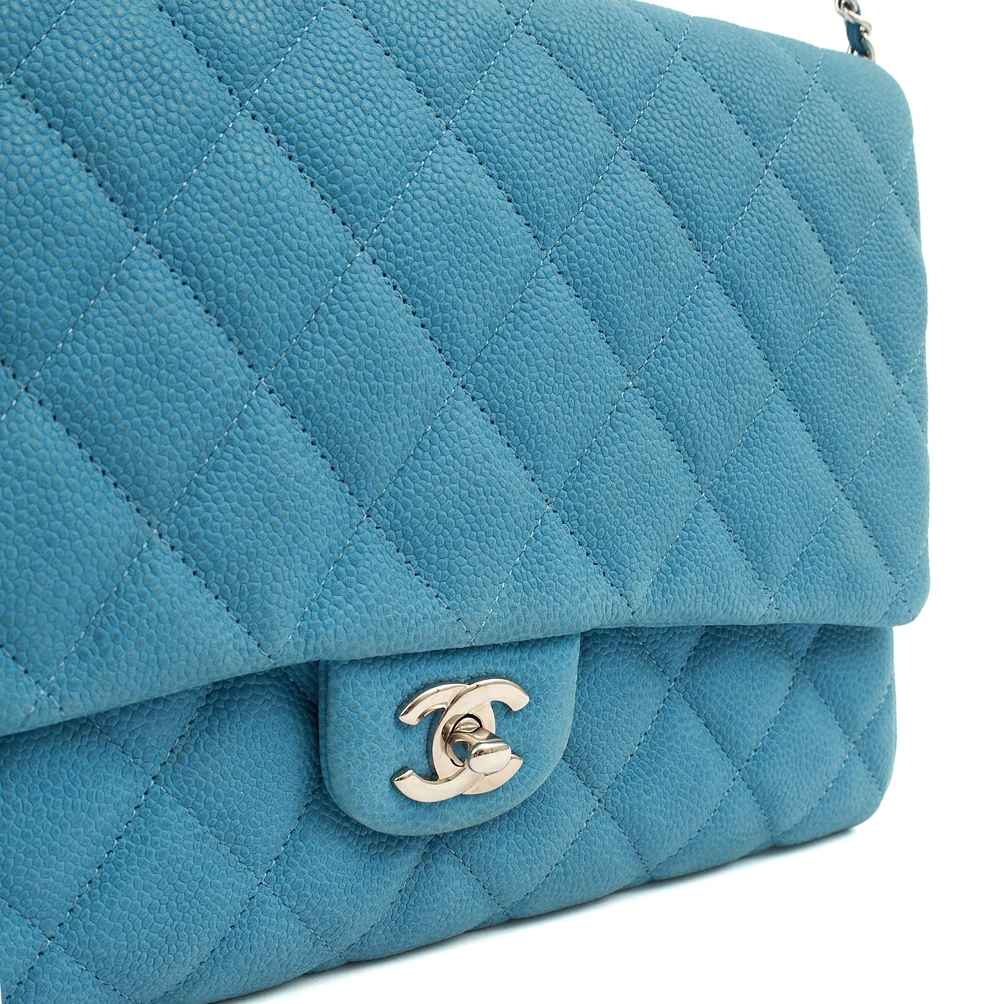 Chanel Shoulder Bag Classic Clutch in Blue, Nubuck — Alternate View 15
